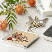 Mutter Gänse Kinderantike Illustration Schlüsselanhänger (Seite)