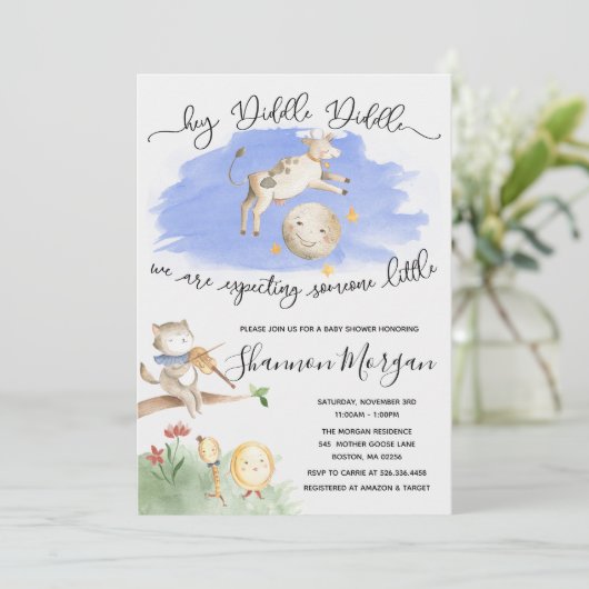 Mutter Gänse Kinderdusche Einladung (Stehend Vorderseite)