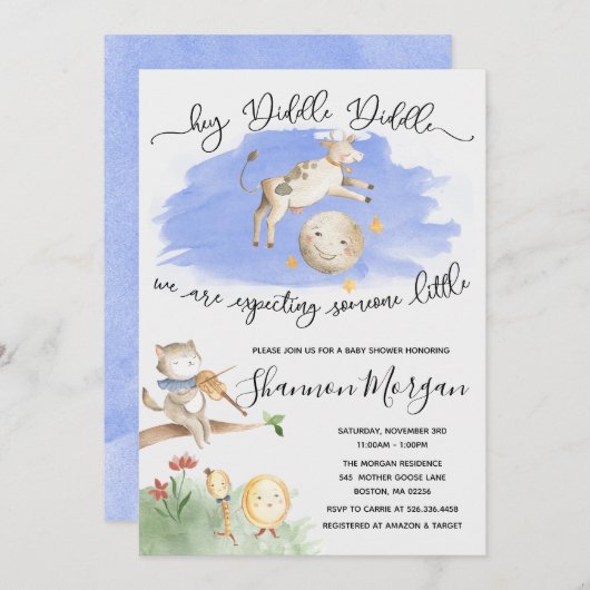 Mutter Gänse Kinderdusche Einladung (Vorne/Hinten)