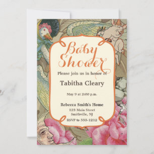 Mutter Gänse Kinderzimmer Rhyme Fairy Tale Einladung