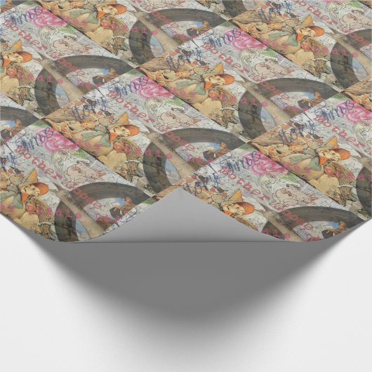 Mutter Gänse Kinderzimmer Rhyme Fairy Tale Geschenkpapier (Ecke)