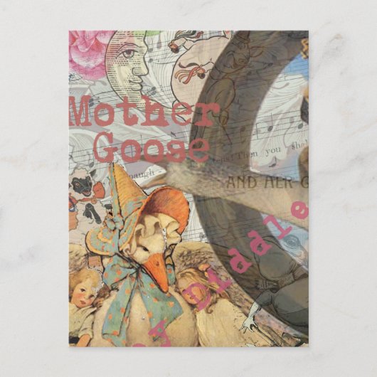 Mutter Gänse Kinderzimmer Rhyme Fairy Tale Postkarte (Vorderseite)