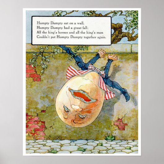 Mutter Gänse Kinderzimmer Rhyme Humpty Dumpty Kind Poster (Vorne)