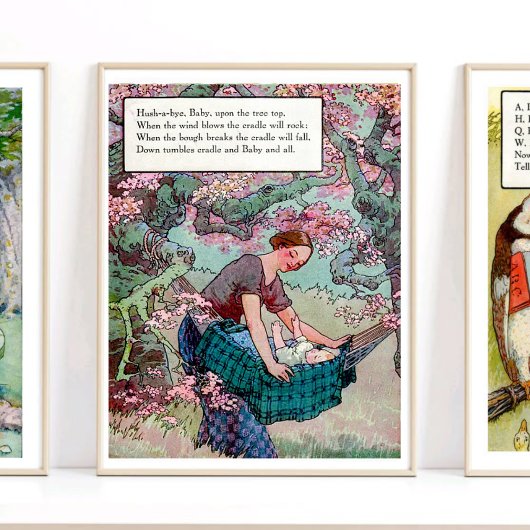 Mutter Gänse Kinderzimmer Rhyme Hush A Bye Baby Ki Poster