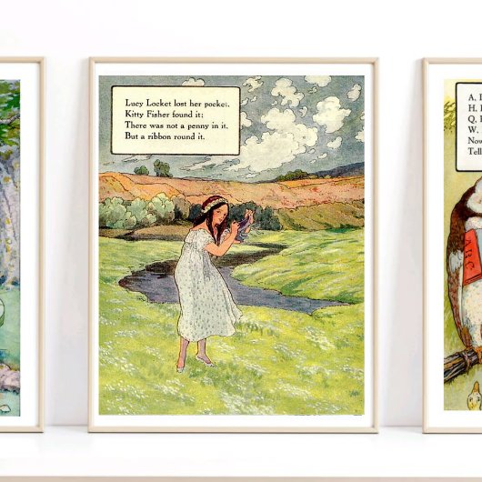 Mutter Gänse Kinderzimmer Rhyme Lucy Locket Kinder Poster