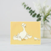Mutter Gänse und ihre Kleinen Postkarte (Stehend Vorderseite)