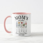 Mutter Garten Aquarell Blumen Rosa Typografie Tasse (Links)