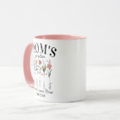 Mutter Garten Aquarell Blumen Rosa Typografie Tasse (Vorderseite Links)