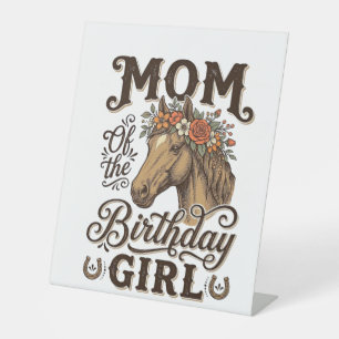 Mutter Geburtstag Mädchen Florales Pferd Western V Sockelschild