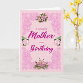 Mutter Geburtstag mit rosa Rosenkarte Karte (Gelbe Blume)