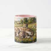 Mutter Geburtstag Wildblumenwiese Katze und Kätzch Tasse (Zentrum)