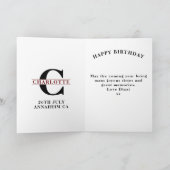 Mutter / Geburtstagsmonogramm Jedes Jahr rosa Karte (Innenseite)