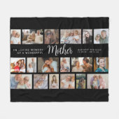 Mutter-Gedenk-18-Foto-Collage Fleecedecke (Vorderseite (Horizontal))