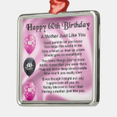 Mutter-Gedicht - 60. Geburtstag Ornament Aus Metall (Links)