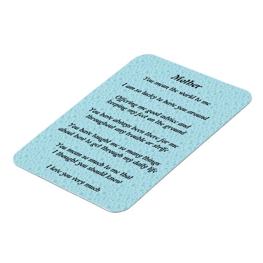 Mütter Gedicht Magnet (Linke Seite)