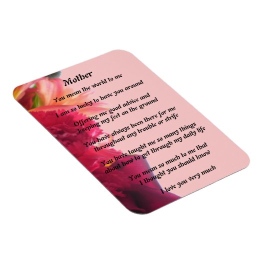 Mütter Gedicht Magnet (Rechte Seite)