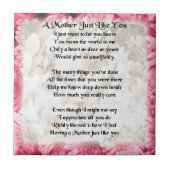 Mutter-Gedicht - rosa Blumenmuster Fliese (Vorderseite)