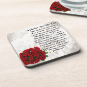 Mutter-Gedicht - Rosen-Entwurf Getränkeuntersetzer (Linke Seite)