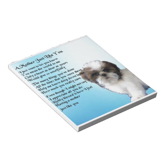 Mutter Gedicht - Shih Tzu Design Notizblock (angewinkelt)
