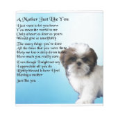 Mutter Gedicht - Shih Tzu Design Notizblock (Vorderseite)