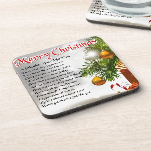Mutter-Gedicht - Weihnachtsentwurf Untersetzer (Linke Seite)