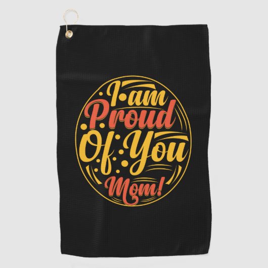 Mutter Geschenk bin ich stolz auf dich Golfhandtuch (Vorderseite)