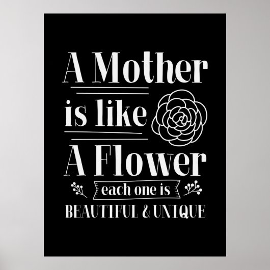 Mutter Geschenk eine Mutter ist wie eine Blume Poster (Vorne)