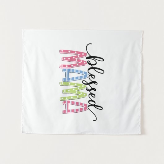 Mutter Geschenk gesegnet Mama Wandteppich (Vorderseite (Horizontal))