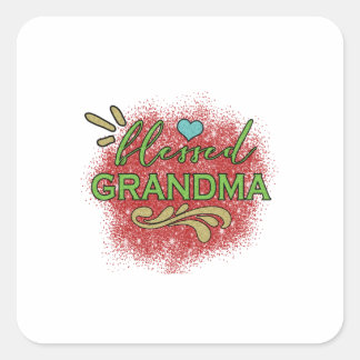 Mutter Geschenk gesegnet Oma Quadratischer Aufkleber