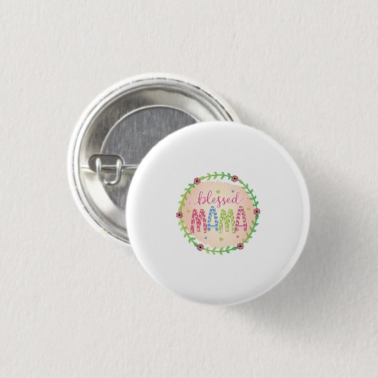 Mutter Geschenk gesegnete Mutter Button (Vorne & Hinten)