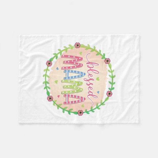 Mutter Geschenk gesegnete Mutter Fleecedecke (Vorderseite (Horizontal))