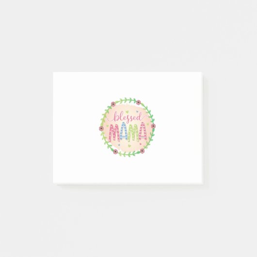 Mutter Geschenk gesegnete Mutter Post-it Klebezettel (Vorderseite)