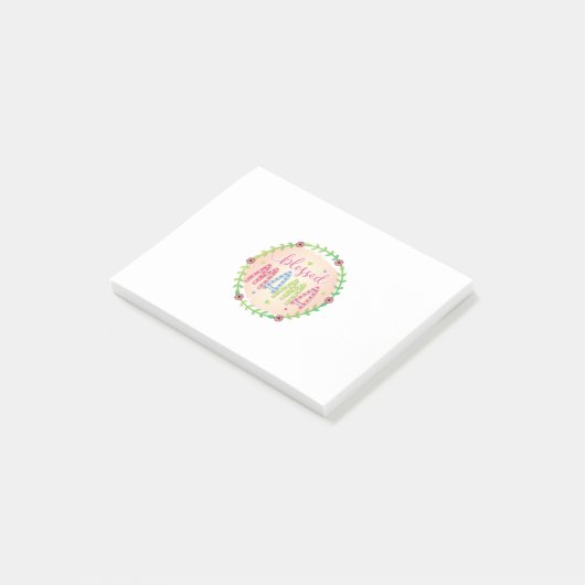 Mutter Geschenk gesegnete Mutter Post-it Klebezettel (angewinkelt)