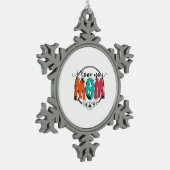 Mutter Geschenk ich Liebe Sie Mutter Schneeflocken Zinn-Ornament (Links)