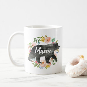 Mutter Geschenk Mama Bear Mama Floral Niedliche Bl Kaffeetasse