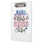 Mutter Geschenk Mama Ehefrau gesegnet Leben Klemmbrett (Links)