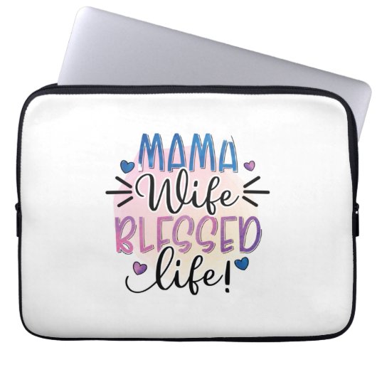 Mutter Geschenk Mama Ehefrau gesegnet Leben Laptopschutzhülle (Vorderseite)