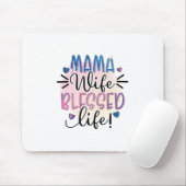 Mutter Geschenk Mama Ehefrau gesegnet Leben Mousepad (Mit Mouse)