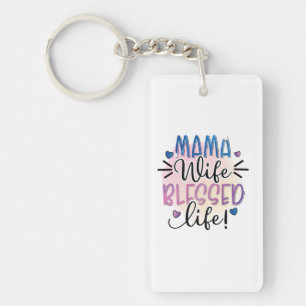 Mutter Geschenk Mama Ehefrau gesegnet Leben Schlüsselanhänger