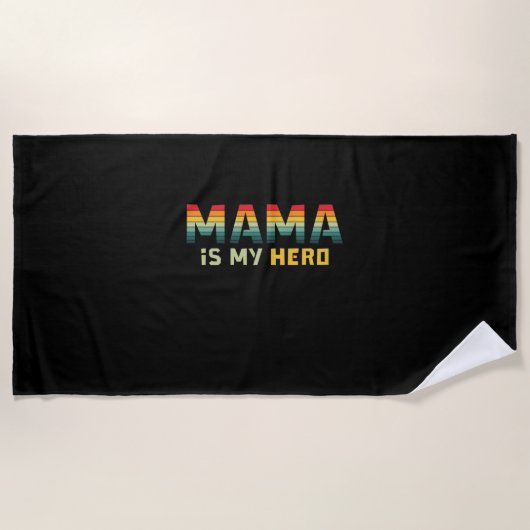 Mutter Geschenk Mama ist mein Held Strandtuch (Vorderseite)