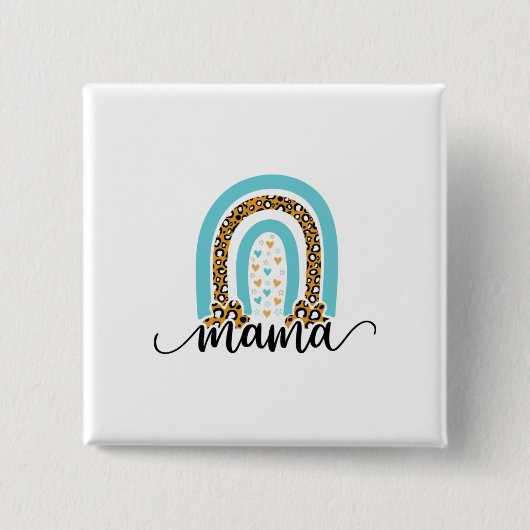Mutter Geschenk Rainbow Leopard Mama Button (Vorderseite)