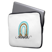 Mutter Geschenk Rainbow Leopard Mama Laptopschutzhülle (Vorderseite Links)