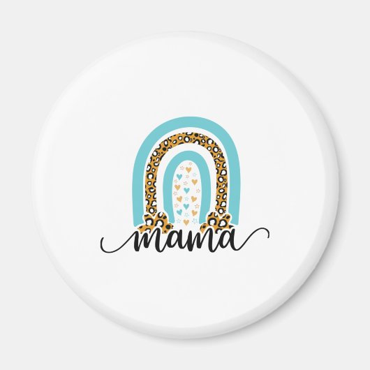 Mutter Geschenk Rainbow Leopard Mama Magnet (Vorne)