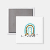 Mutter Geschenk Rainbow Leopard Mama Magnet (Vorderseite/Rückseite)