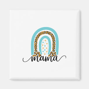 Mutter Geschenk Rainbow Leopard Mama Magnet