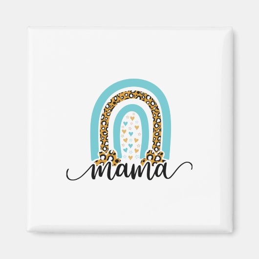 Mutter Geschenk Rainbow Leopard Mama Magnet (Vorne)