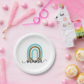 Mutter Geschenk Rainbow Leopard Mama Pappteller (Party)