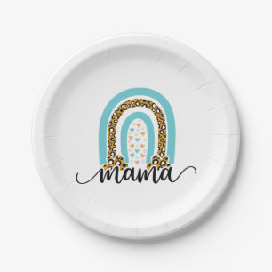 Mutter Geschenk Rainbow Leopard Mama Pappteller