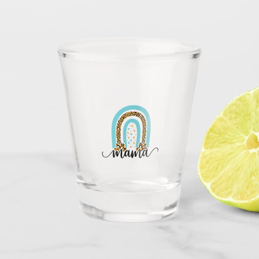 Mutter Geschenk Rainbow Leopard Mama Schnapsglas (Vorderseite)