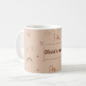Mutter Geschenk Süße Kinder Kritzel Name Design Kaffeetasse (Vorderseite Links)